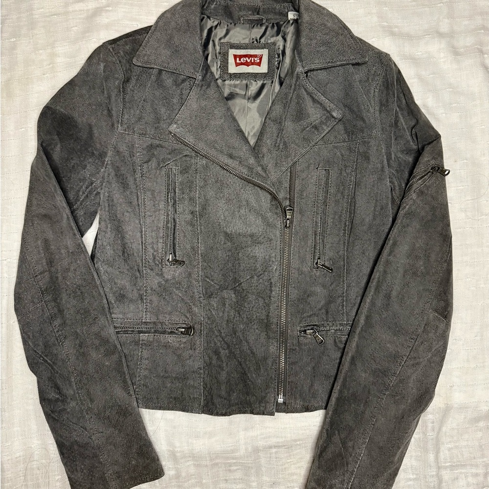 Levi's Women's Charcoal Leather Jacket